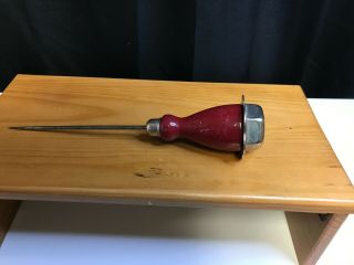 Vintage Red Wooden Handle Ice Pick Kitchen Tool