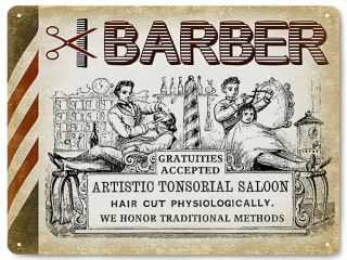 Vintage Barber Decor Hair Salon Atique Style Metal Sign Art 011