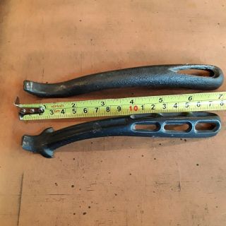 2 Vintage Old Cast Iron Cook/Wood Stove Lid Lifter 2