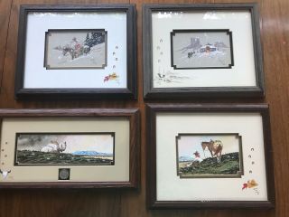 4 Vintage Framed Watercolor Signed Painting By William T.  Zivic Art