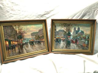 French Impressionist Oil Paintings On Canvas Signed Boyer