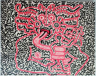Acrylic On Canvas By Keith Haring 1983