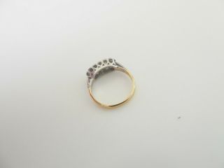18ct gold platinum 10 stone old cut diamond cluster ring,  art deco 1920s 5
