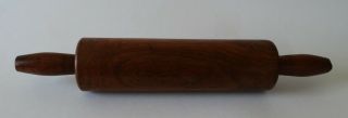 Vintage Large Wooden Rolling Pin Carved From One Piece Of Wood @ 19 Inch.