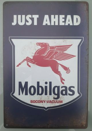 Mobil Gas Motor Oil Metal Sign Pegasus Vintage Style Station Man Cave Bar