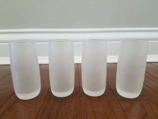 Set Of 4 Remy Martin Fine Champagne Cognac Frosted Cordial Glasses