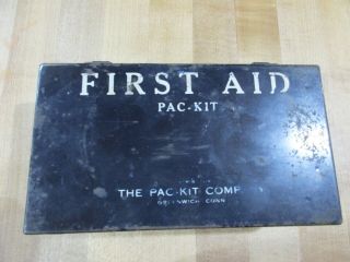 Vintage Metal Pac - Kit First Aid Box With Contents List No Contents (sh)