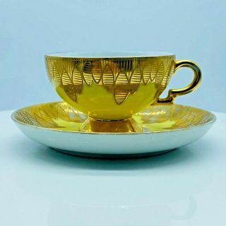 Vintage Bavaria Germany Gilded Teacup And Saucer