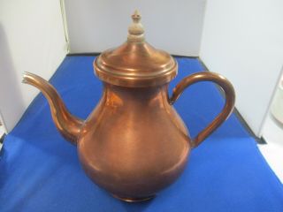 Vintage Old Dutch Solid Copper Tea Pot Made In Portugal