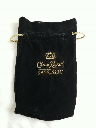 Crown Royal Cask No 16 Black Drawstring Velvet Black Felt Bag Collectable Rare