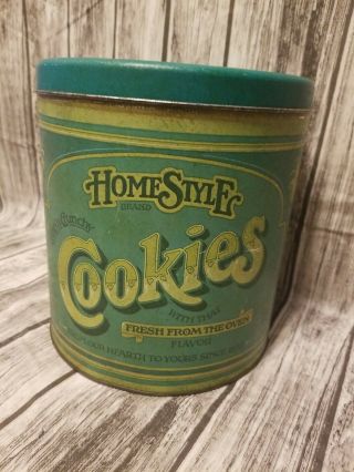 Vintage Homestyle Cookies Metal Tin Canister Ballonoff 1979