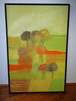 Framed Mid Century Modern Abstract Oil Painting By Lamar Briggs Houston Gallery