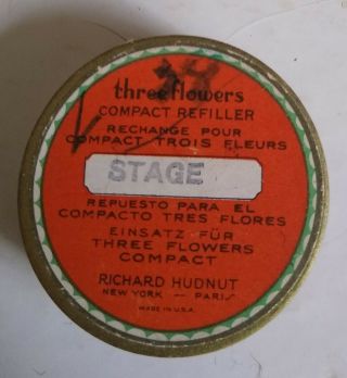 Vintage STAGE Richard Hudnut THREE FLOWERS Rouge Compact Refiller 3