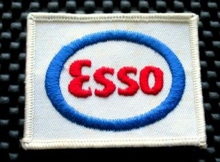 Esso Gas Oil Sew On Patch Exxon Mobile Advertising Collectible 2 7/8 " X 2 1/4 "