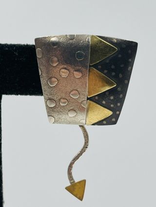 Sydney Lynch Vintage Artisan Sterling Silver 22k Gold Arrow Dangle Earrings 2