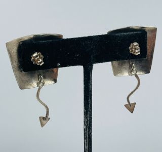 Sydney Lynch Vintage Artisan Sterling Silver 22k Gold Arrow Dangle Earrings 4
