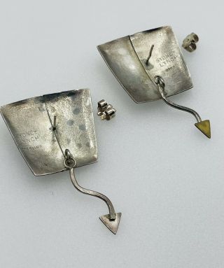 Sydney Lynch Vintage Artisan Sterling Silver 22k Gold Arrow Dangle Earrings 5