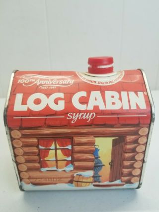 Vintage Log Cabin Syrup 100th Anniversary Tin General Foods 1887 - 1987