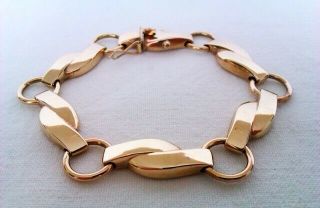 Vintage 9ct Gold Fancy Link Bracelet Circa 1968