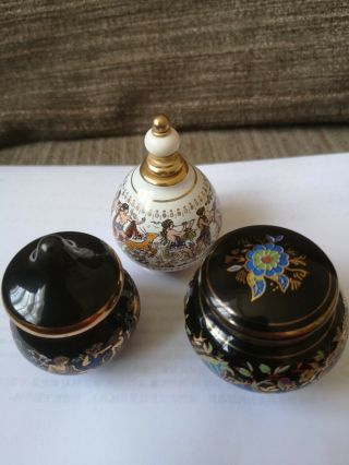 Three Small Perfume Pots One Marked Dr Dali 