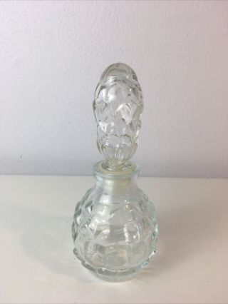 Avon Vintage Clear Glass Perfume Bottle With Stopper