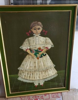 Signed Agapito Labios (1898 - 1996) Oil On Canvas Mexican Young Girl
