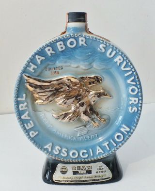 Pearl Harbor Survivors Association - Jim Beam Decanter - 1976 - Regal China