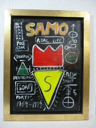 Jean - Michel Basquiat Mixed Media On Canvas 1981 With Frame In