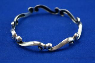 Vintage James Avery Sterling Silver Solid Bangle Bracelet Swirl Scroll Authentic