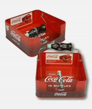 Coca Coca Cola Tin Flat Napkin Holder Dispenser Coke