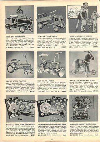1953 Advert Keystone Tru Matic Ride On Em Toy Truck Dump Tractor Bulldozer Loco