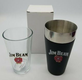 Jim Beam Signature Barware Cocktail Shaker & Pint Glass Set Brand