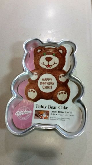 Wilton Cake Pan Mold Teddy Bear Vintage 1986 With Instructions And Picture