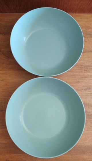 Set Of 2 Vintage Texas Ware Melmac Melamine Turquoise 8 - 1/2 " Serving Bowls