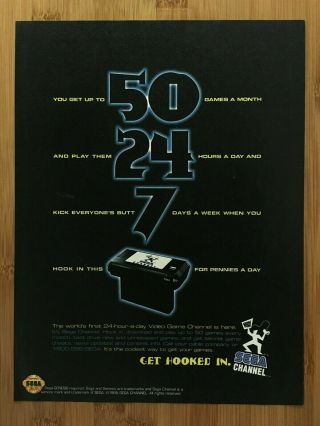 Sega Channel Adapter Genesis 1995 Vintage Print Ad/poster Authentic Official Art