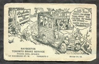 T34s - Canada Toronto 1930s Ink Blotter Advertising.  Raybestos Car Brakes