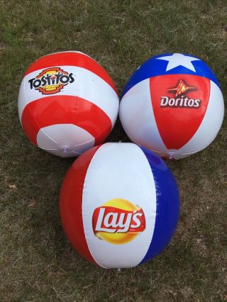 3 Frito - Lay Inflatable Patriotic 4th Of July Blow - Ups 17” Beach Balls