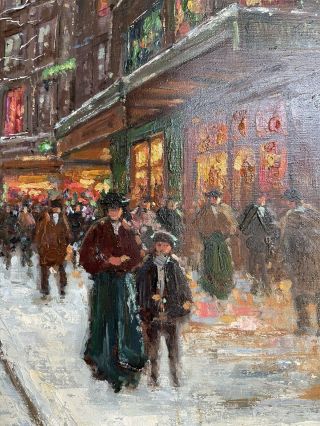 French Impressionist Oil Painting On Canvas 1930’s Winter Paris Boyer Signed 3