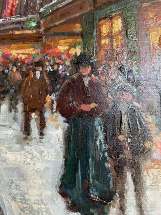 French Impressionist Oil Painting On Canvas 1930’s Winter Paris Boyer Signed 6