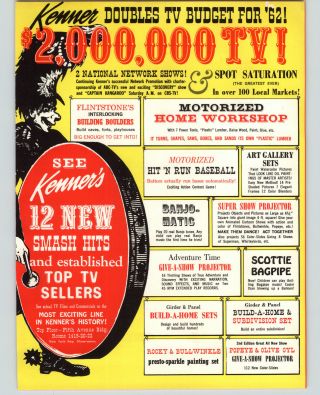 1962 Paper Ad Kenner Toys Flintstones Building Bolders Bullwinkle Tv Budget