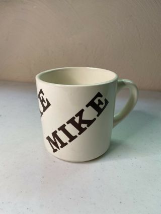 Vintage " Mike " Name Mug Coffee Cup Tea Cream Color Made In Usa