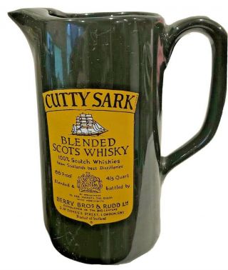 Cutty Sark Blended Scots Whisky Water Pitcher Barware Vintage Mancave Advertise