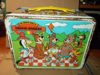 Vintage 1977 Funtastic World Of Hanna Barbera Flint Stones Lunch Box By Thermos