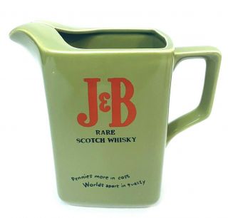 J&b Rare Scotch Whisky Vintage Barware Advertising Jug 6 " Pitcher J & B And