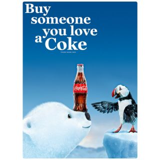 Coke Polar Bear Puffin Buy Someone You Love Decal 18 X 24 Peel And Stick