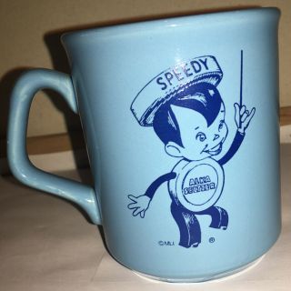 Vintage Alka Seltzer " Speedy " Coffee Stoneware Cup/mug Baby Blue England.