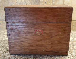 Vintage Weis Wooden Index Card File/recipe Box - Adorable Wooden Box W/ Character