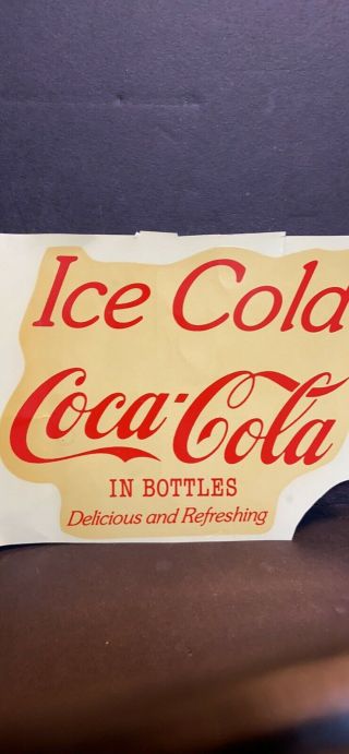 Old Antique Vintage 1960s Drink Coca Cola Pop Soda Advertising Water Decal 8 "