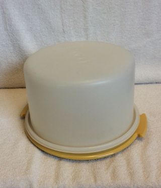 Tupperware Vintage Layered Cake Carrier 684 - 5 Euc Hold 9” Round Cake Gold Sheer