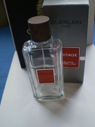 Empty Guerlain Heritage Edt 100ml Bottle With Gift Bag & Ribbon